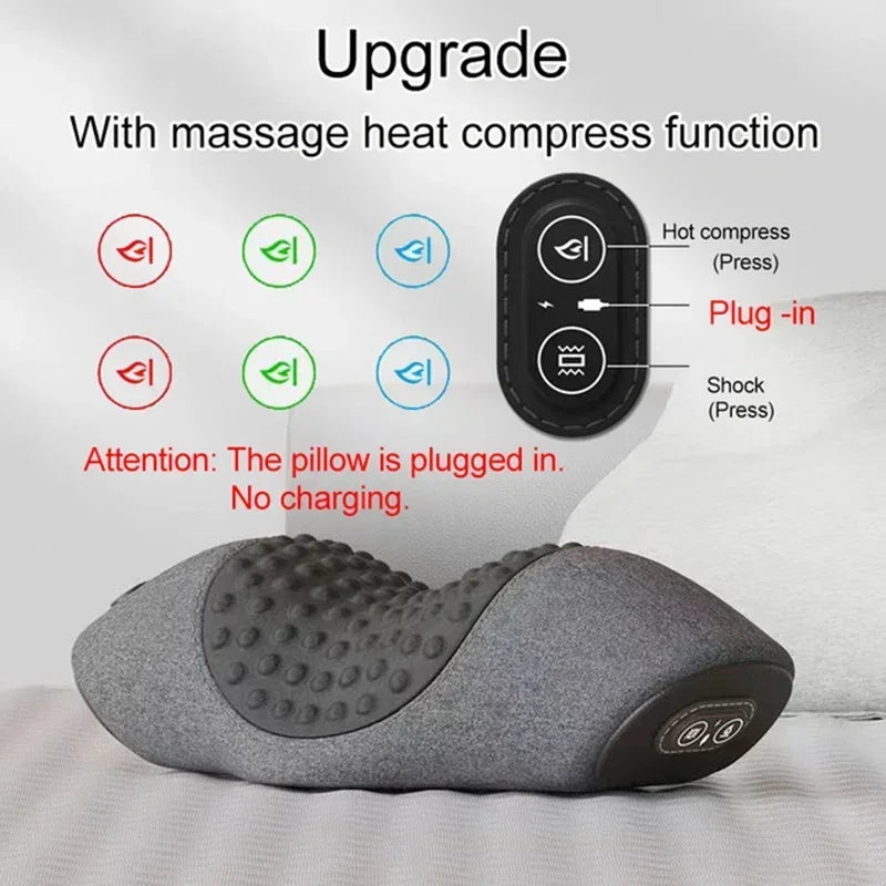 Electric Heated Neck Massager Pillow with Cervical Support