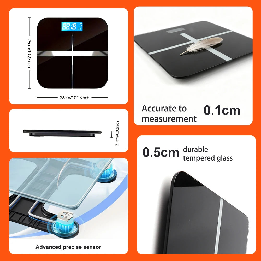 Digital Bathroom Scale with LCD Display 180kg Capacity