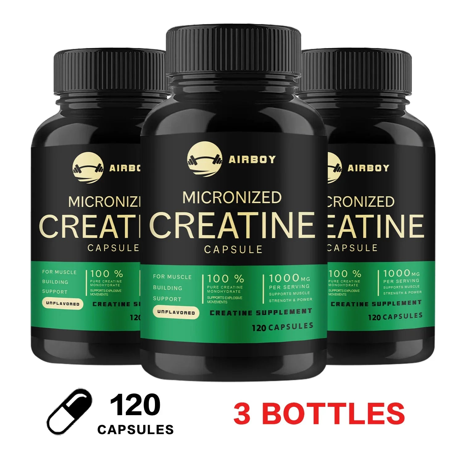 Creatine Monohydrate Capsules for Strength and Performance Support