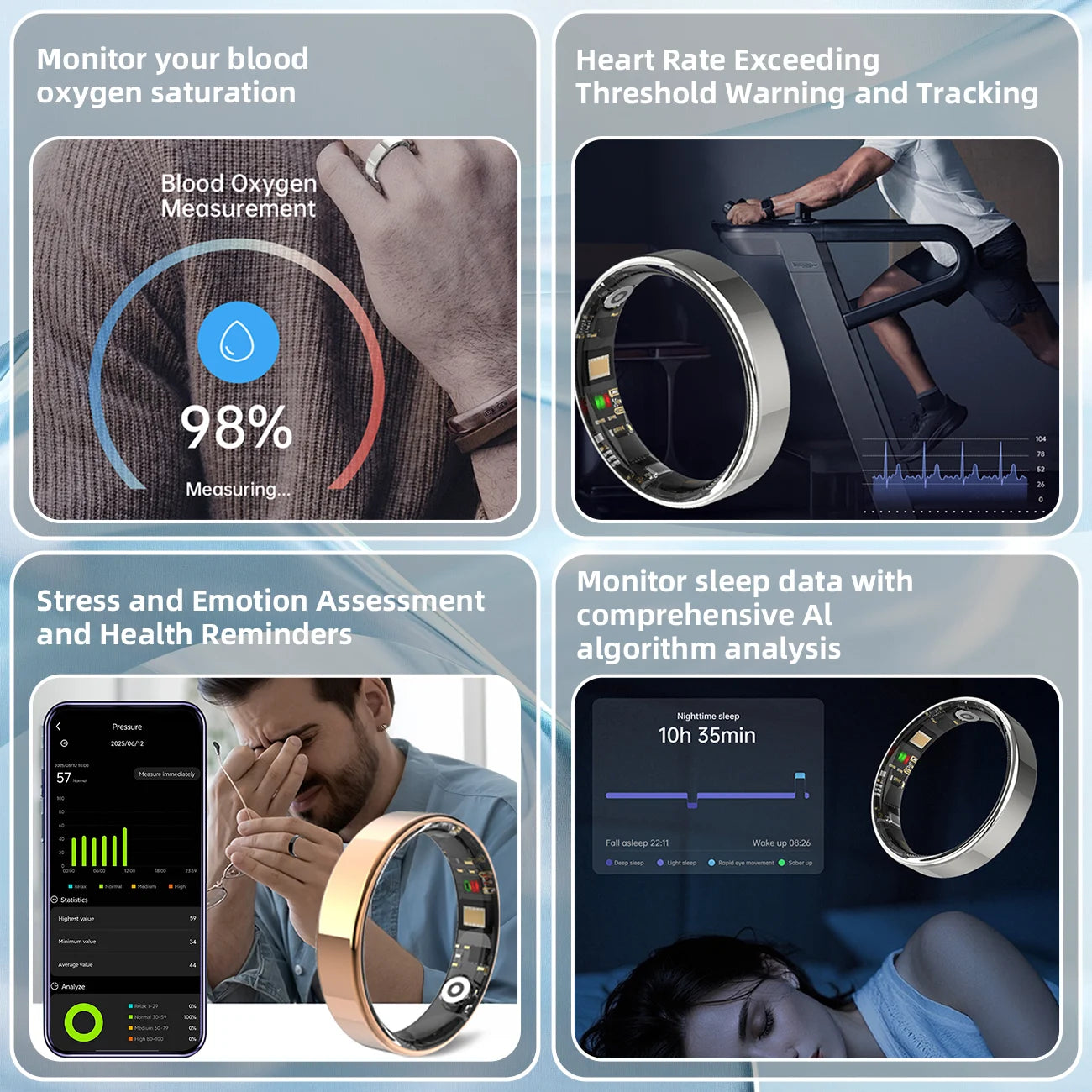 2026 Bluetooth Calling Smart Health Ring 5ATM Waterproof