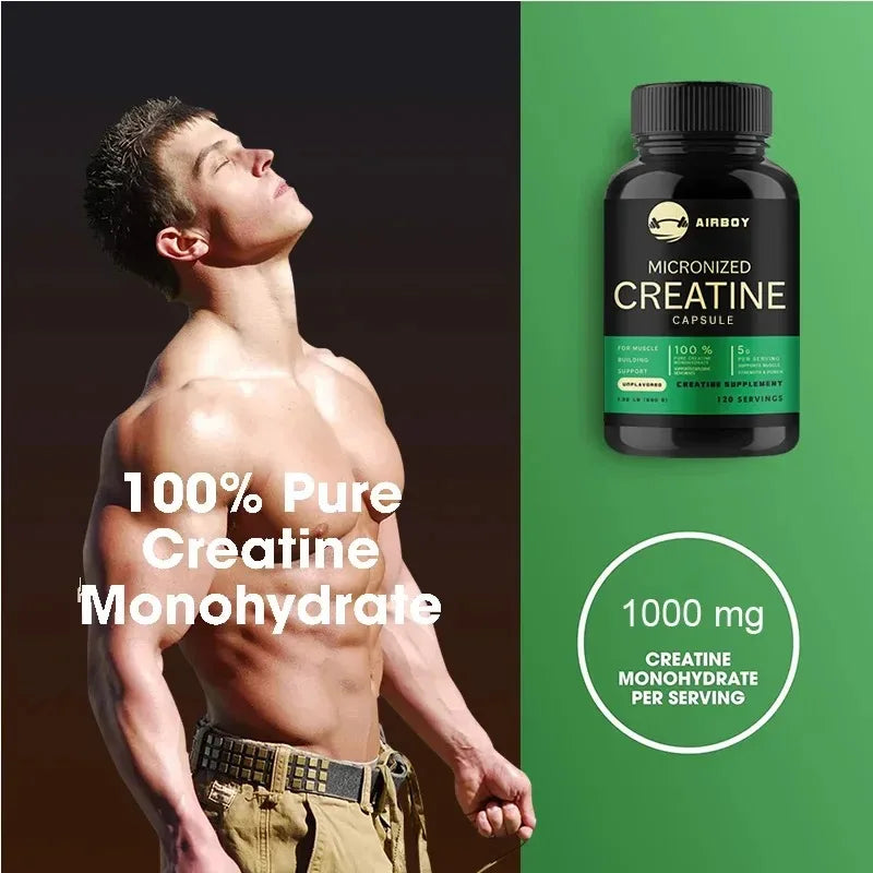 Creatine Monohydrate Capsules for Strength and Performance Support