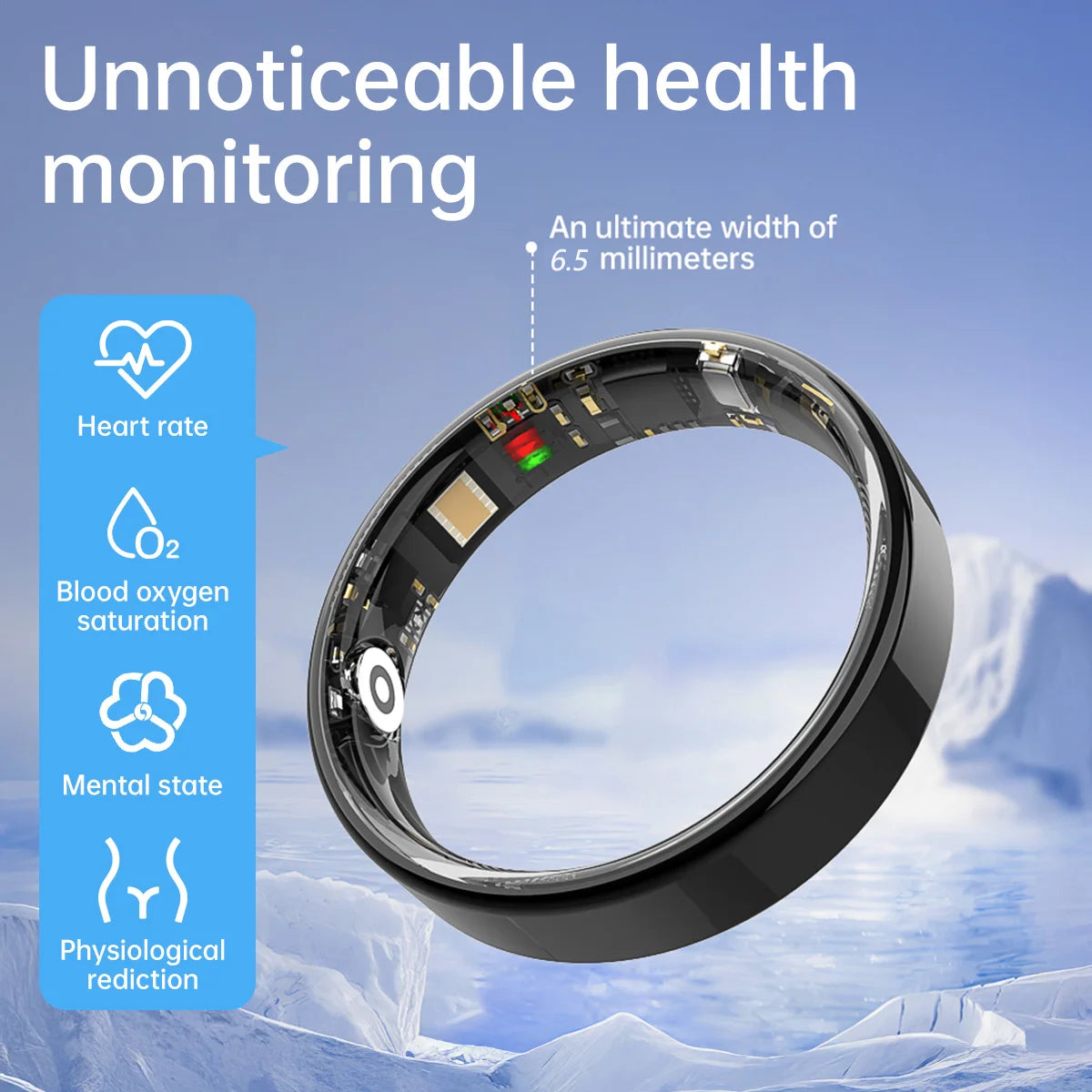 2026 Bluetooth Calling Smart Health Ring 5ATM Waterproof