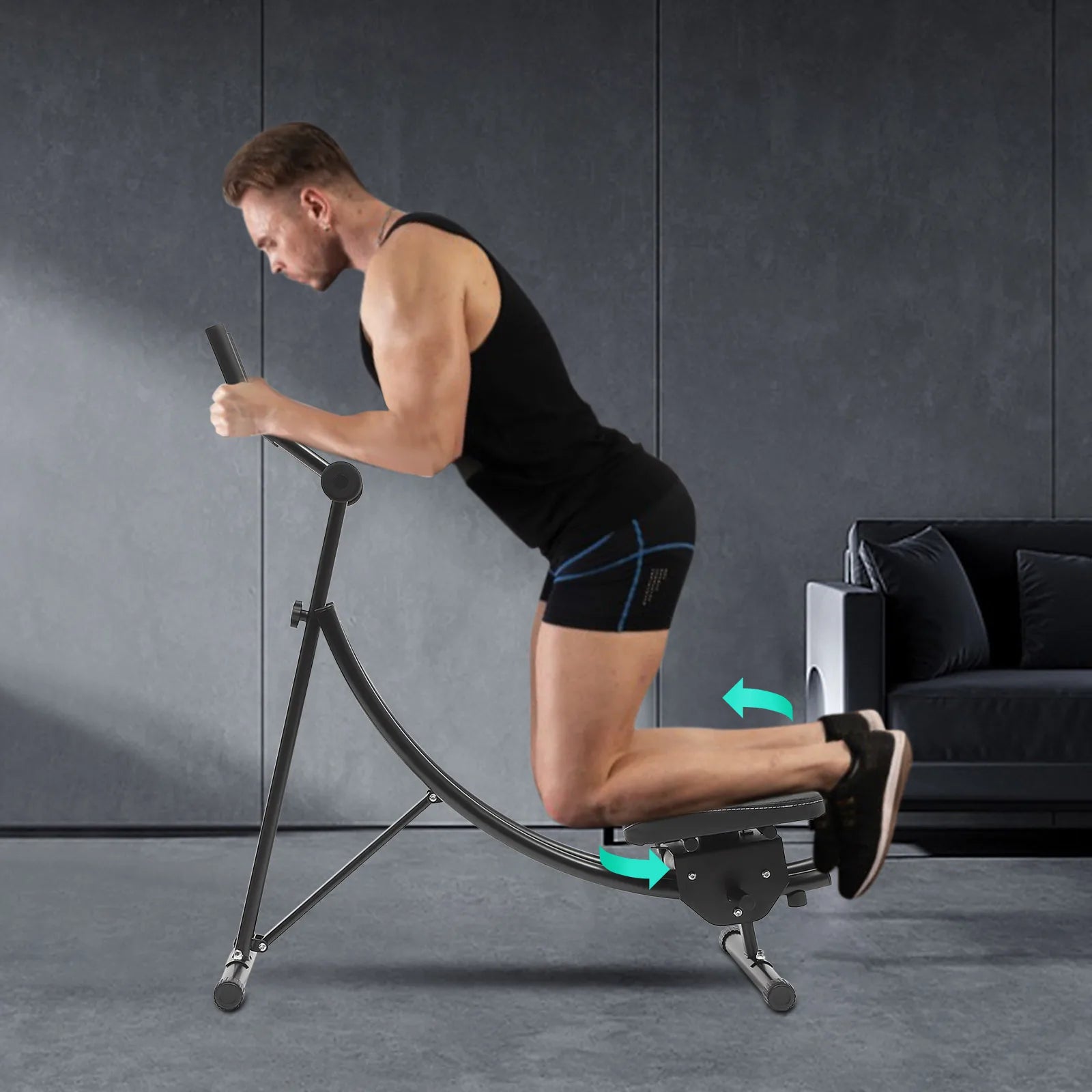 Dual Track Adjustable Ab Roller with Knee Pad