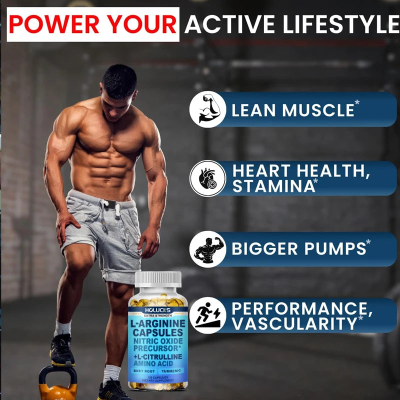 L-Arginine L-Citrulline Capsules for Energy and Performance