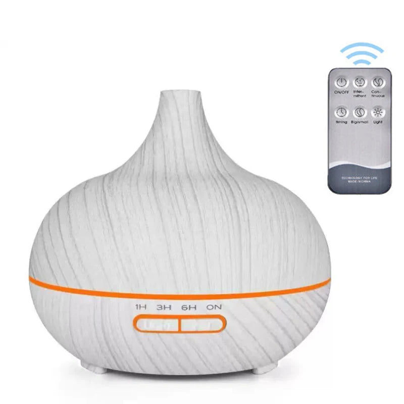 500ML Wood Grain Aromatherapy Humidifier with LED Lights