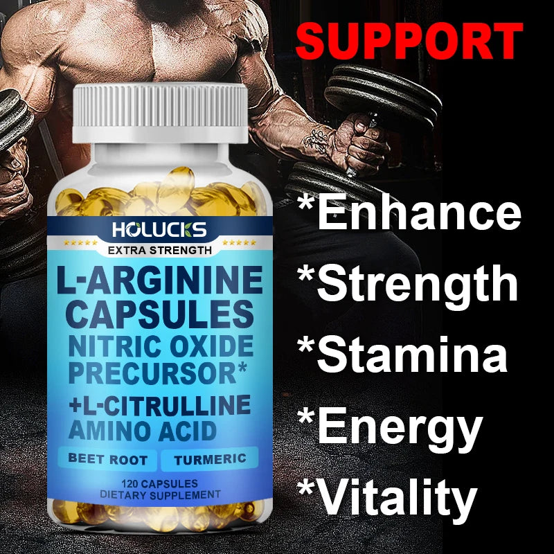 L-Arginine L-Citrulline Capsules for Energy and Performance