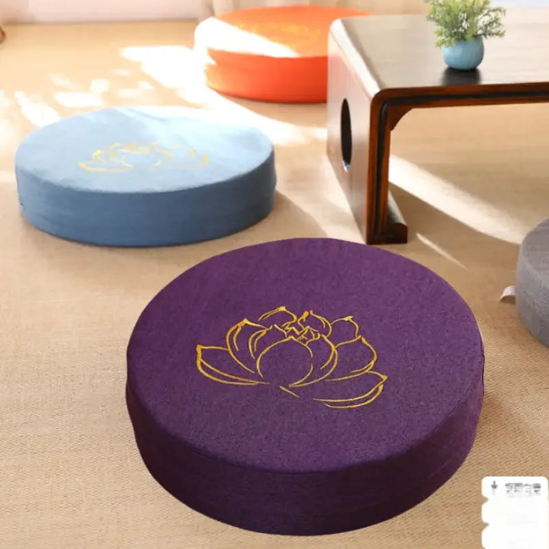 Linen Meditation Cushion with Removable Washable Cover Pillow