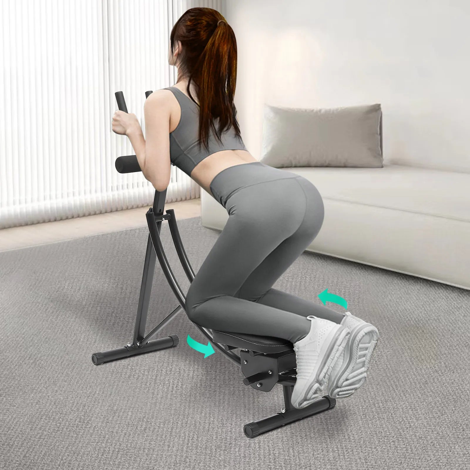 Dual Track Adjustable Ab Roller with Knee Pad