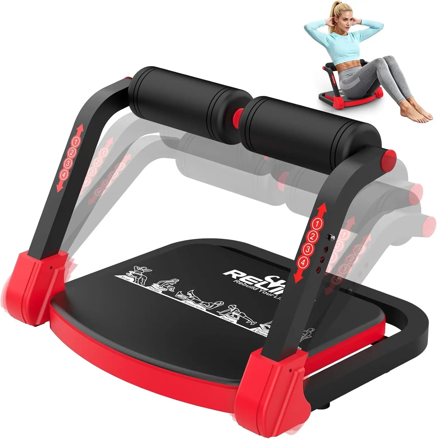 Foldable Abdominal Trainer with Resistance Levels
