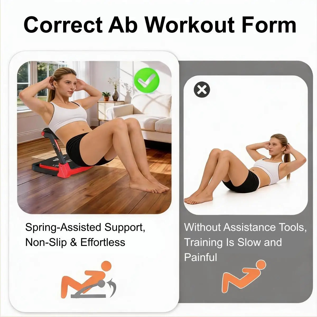 Foldable Abdominal Trainer with Resistance Levels