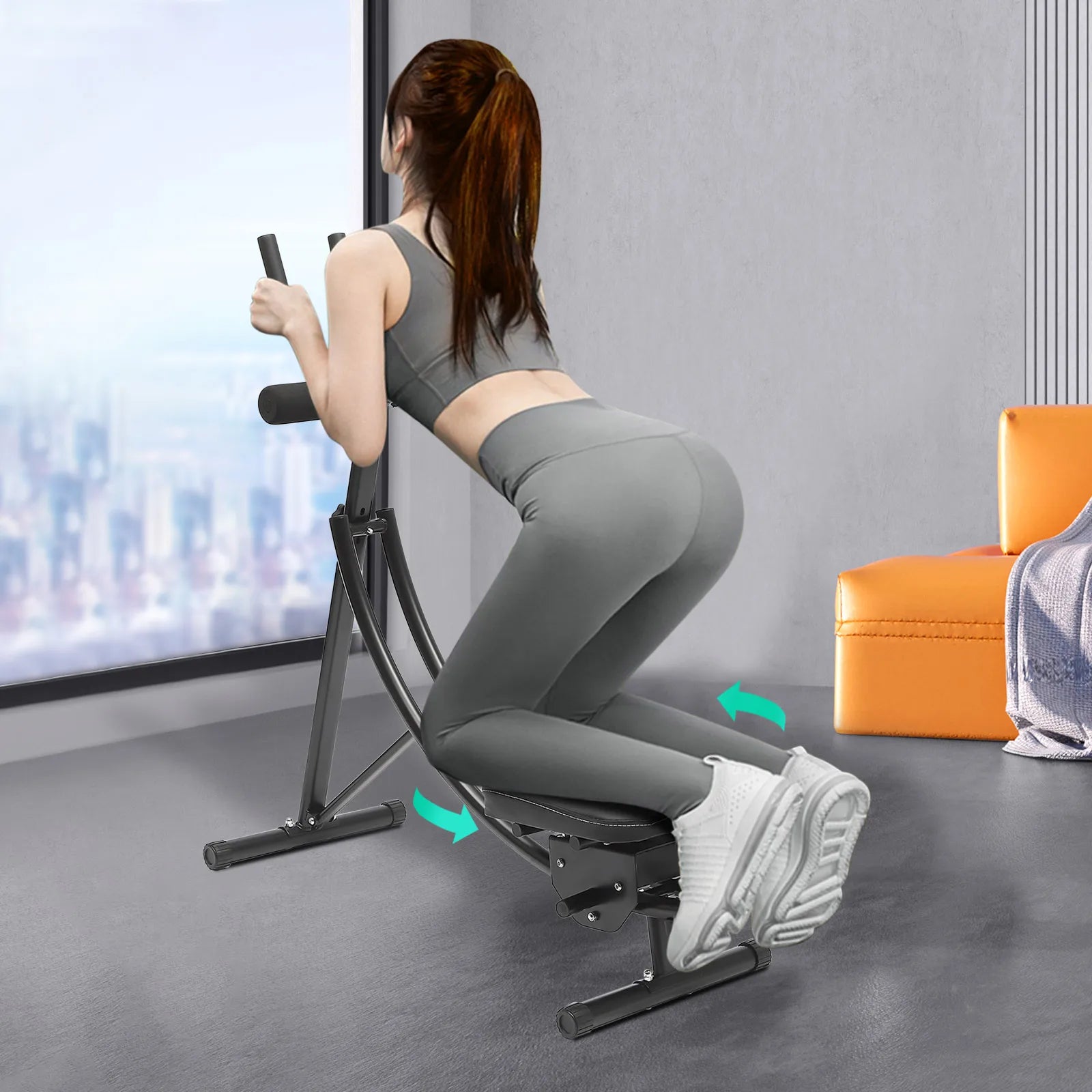 Dual Track Adjustable Ab Roller with Knee Pad
