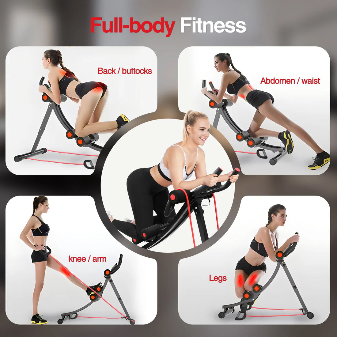 Foldable Ab Machine with LCD Display Trainer