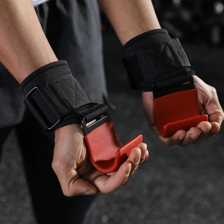 Heavy-Duty Weightlifting Hooks Wrist Grip Straps Steel