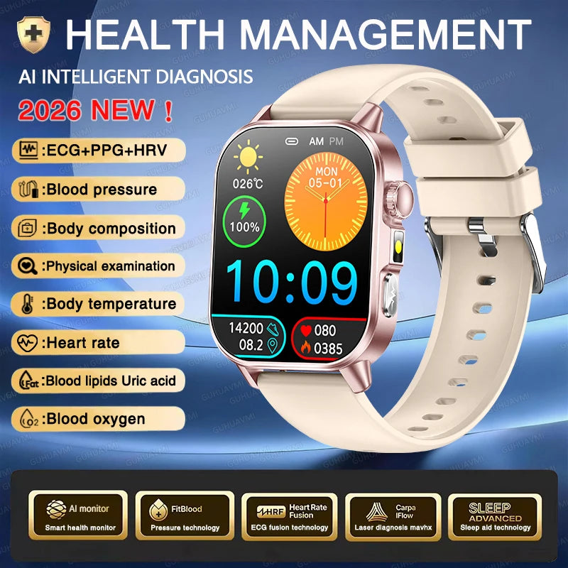 Men's ECG Bluetooth Calling Health Monitoring Smartwatch