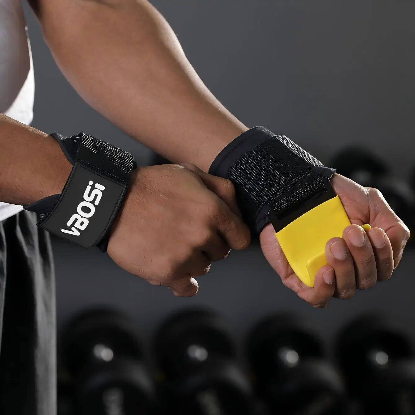 Heavy-Duty Weightlifting Hooks Wrist Grip Straps Steel