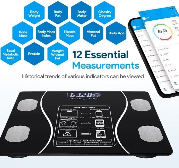 USB Smart Digital Body Fat Weight Scale for Adults