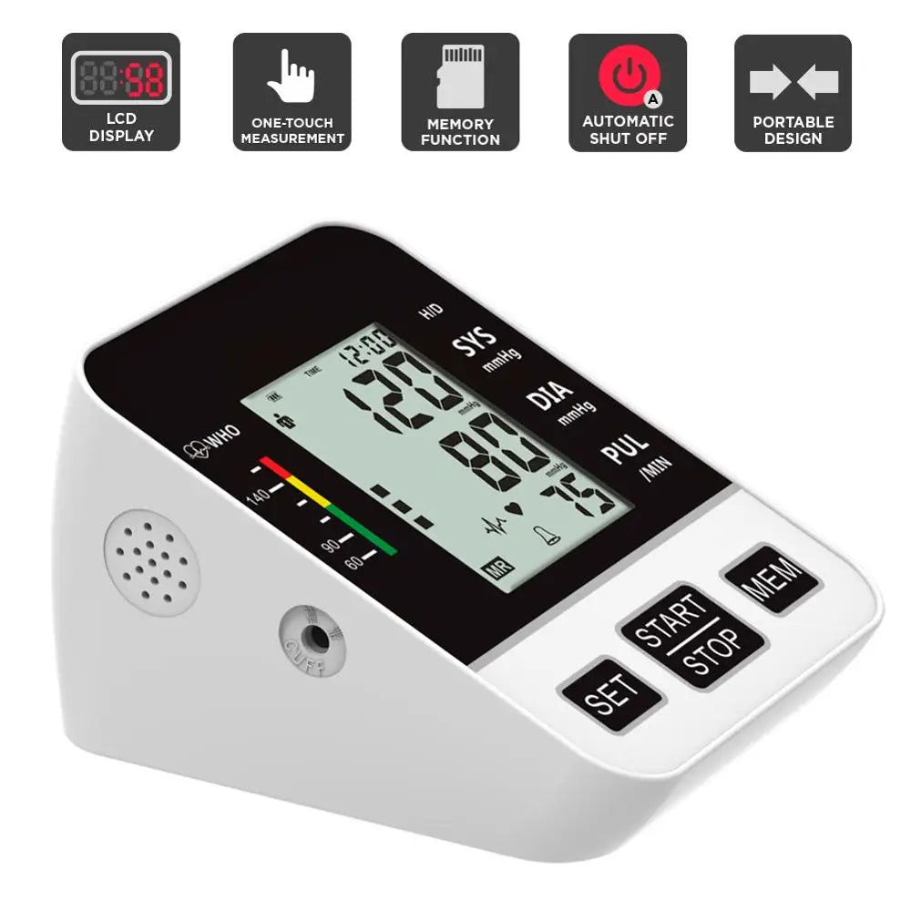 Automatic Upper Arm Blood Pressure Monitor with Heart Rate
