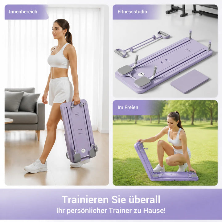 Multifunctional Pilates Board with Resistance Tubes
