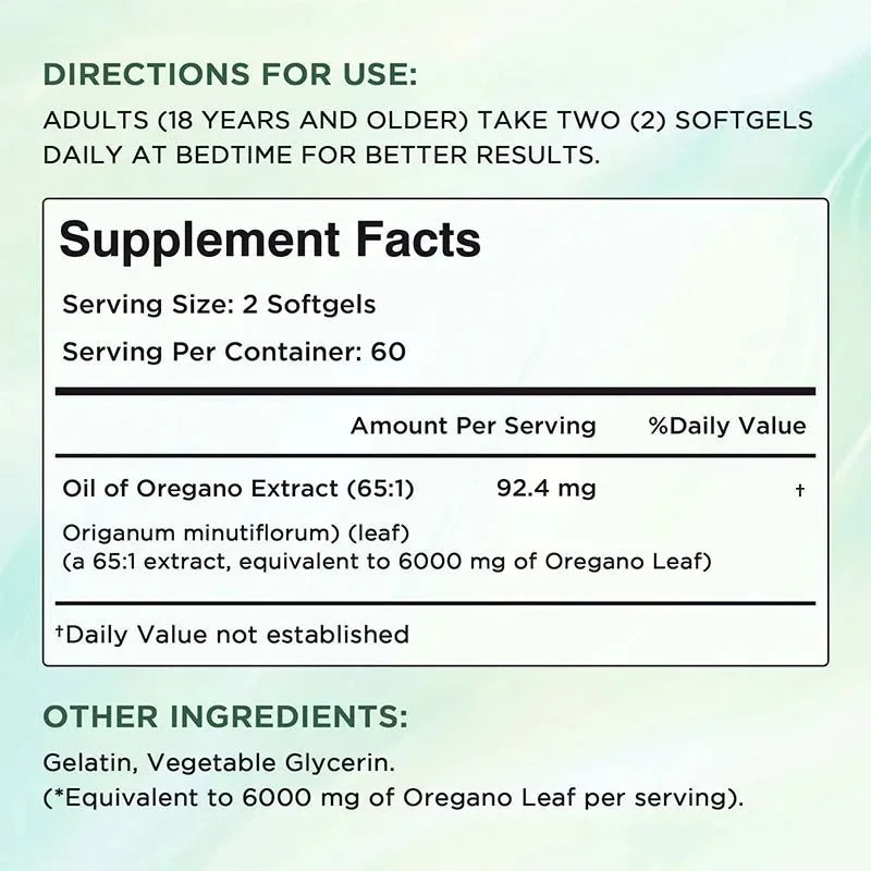 Oil of Oregano Capsules for Digestive Health Support