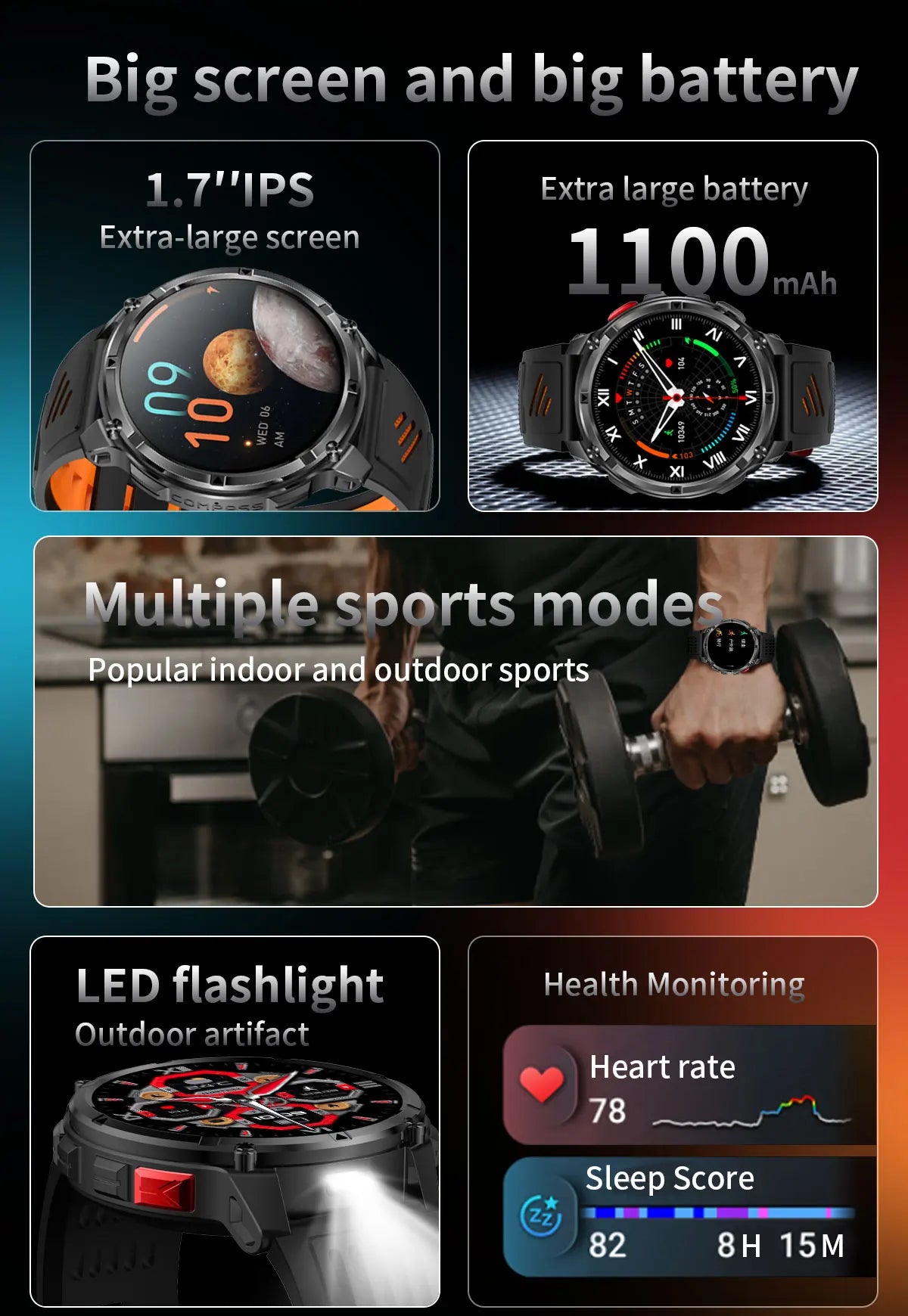 AMOLED GPS Bluetooth Smart Watch