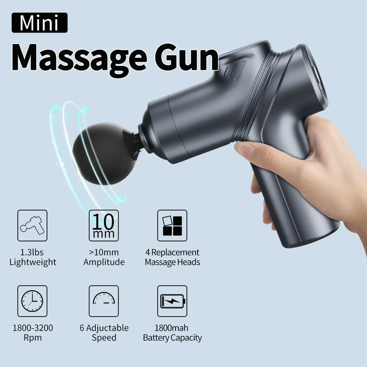 Mini Deep Tissue Massage Gun with Four Heads