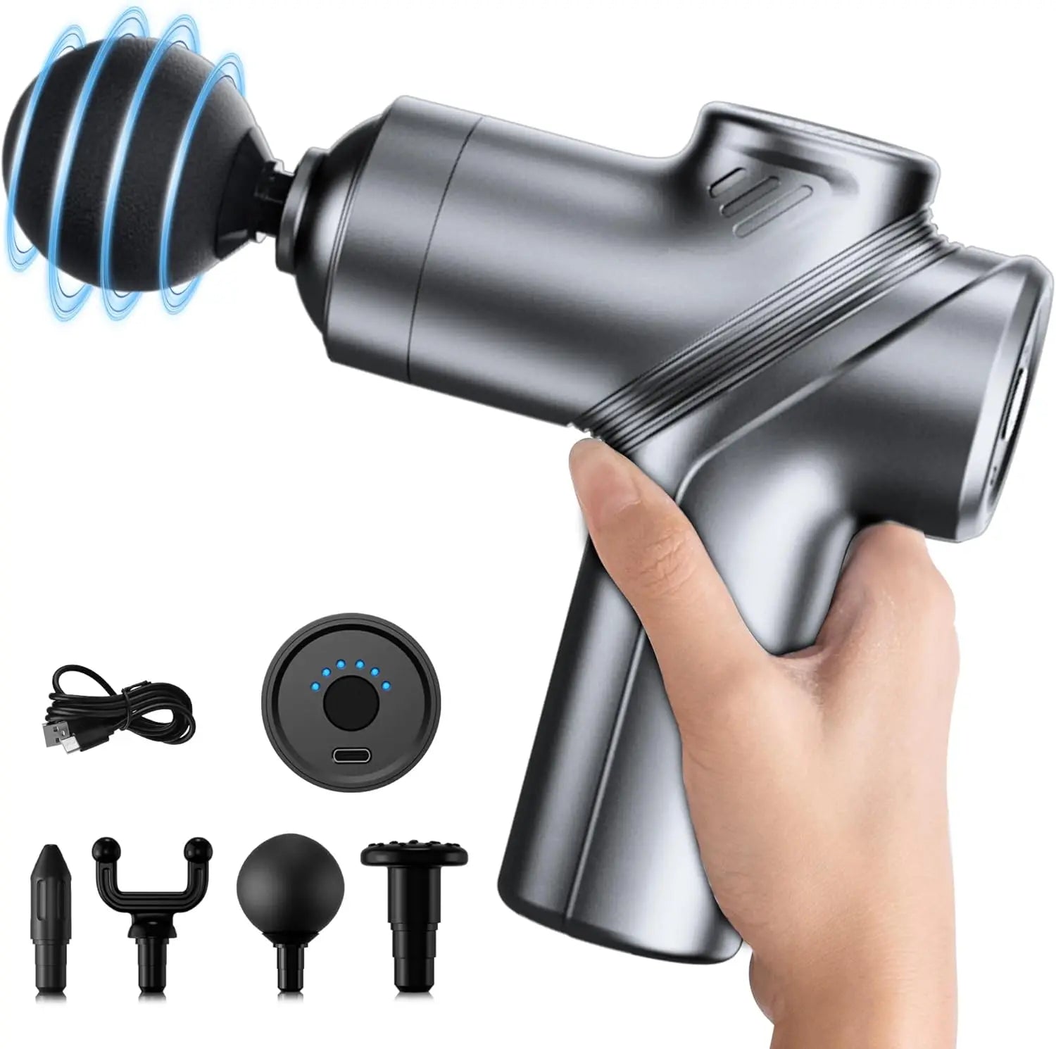 Mini Deep Tissue Massage Gun with Four Heads