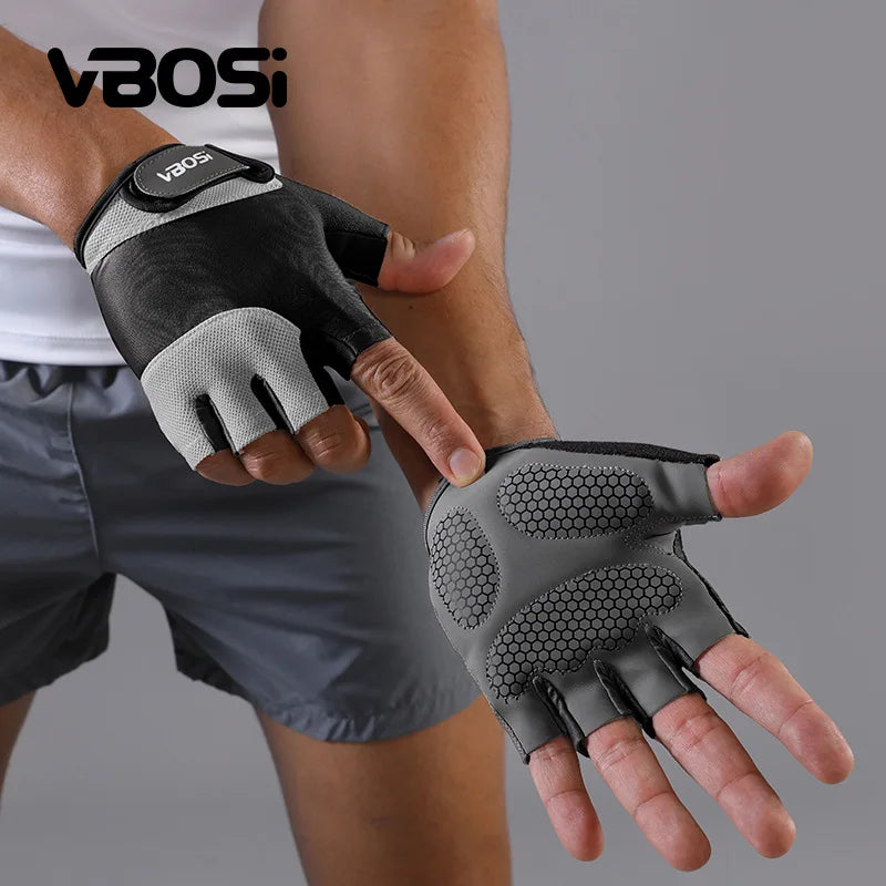 Breathable Fingerless Gym Gloves for Weightlifting and Cycling