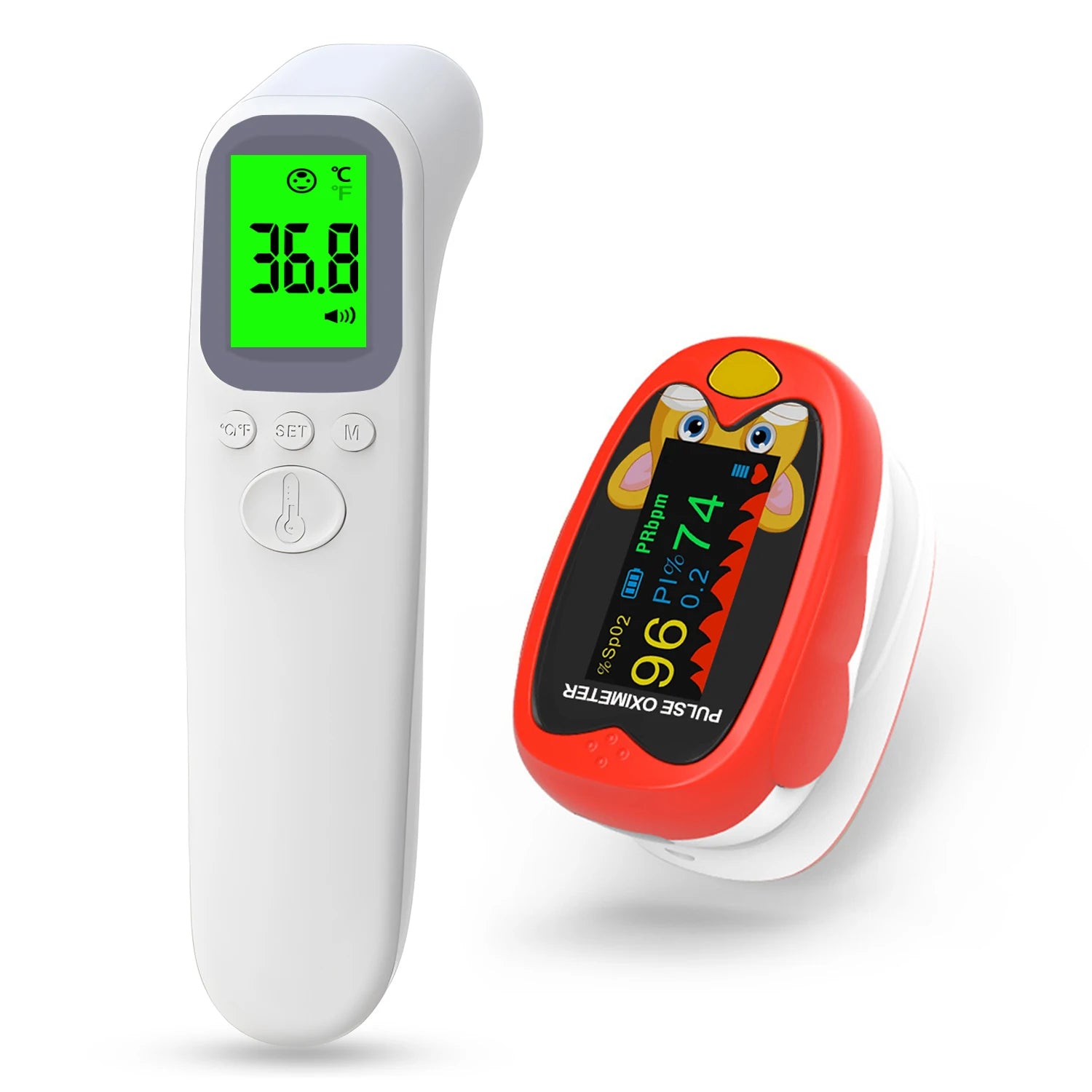 Children's Infrared Forehead Thermometer and Finger Pulse Oximeter