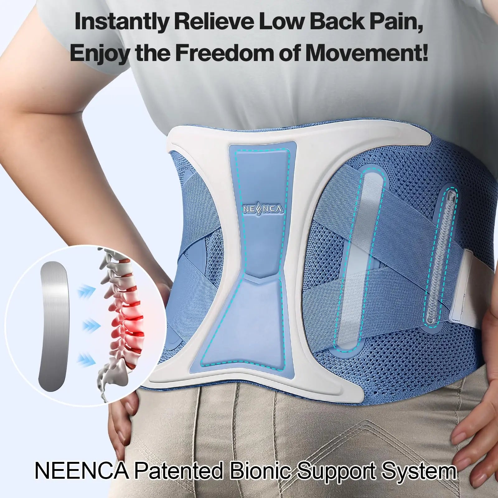 Adjustable Lumbar Back Support Belt for Pain Relief