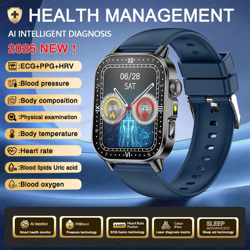 Men's ECG Bluetooth Calling Health Monitoring Smartwatch