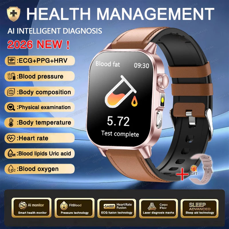 Men's ECG Bluetooth Calling Health Monitoring Smartwatch