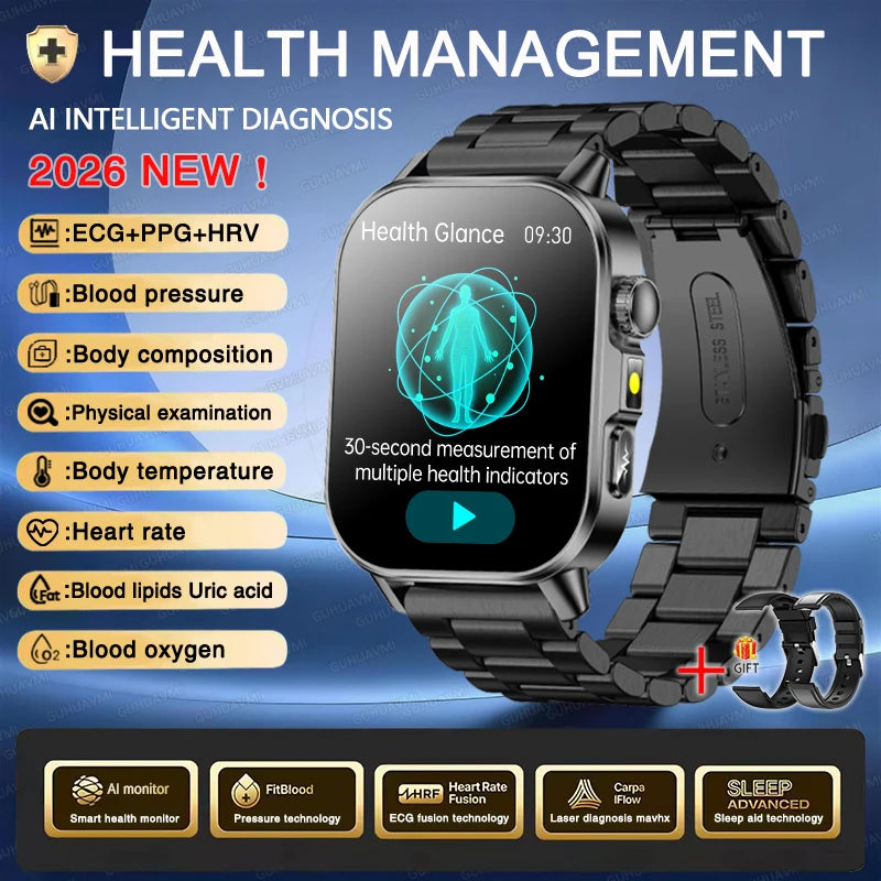 Men's ECG Bluetooth Calling Health Monitoring Smartwatch