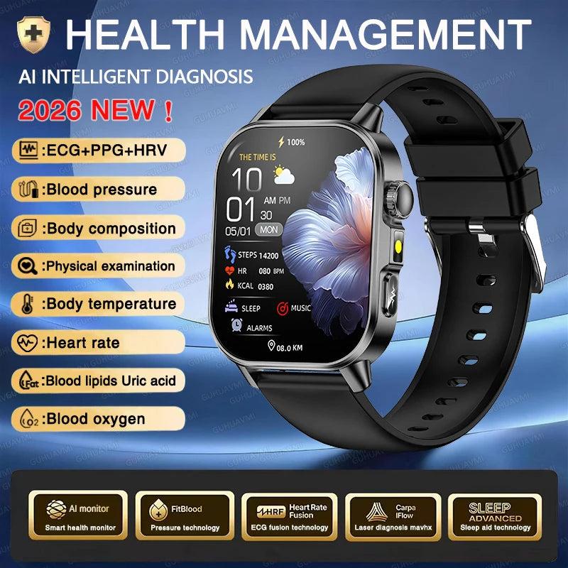 Men's ECG Bluetooth Calling Health Monitoring Smartwatch