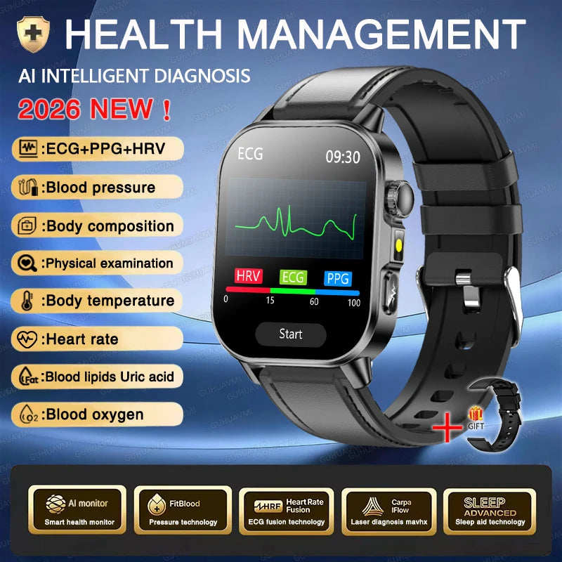 Men's ECG Bluetooth Calling Health Monitoring Smartwatch