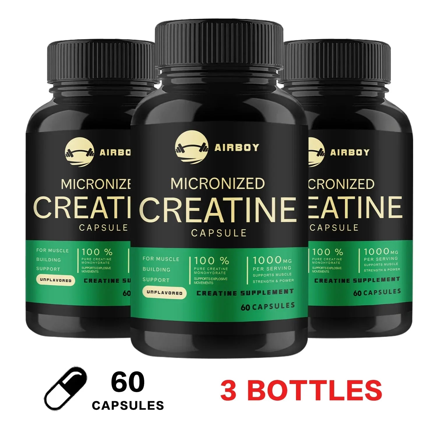 Creatine Monohydrate Capsules for Strength and Performance Support