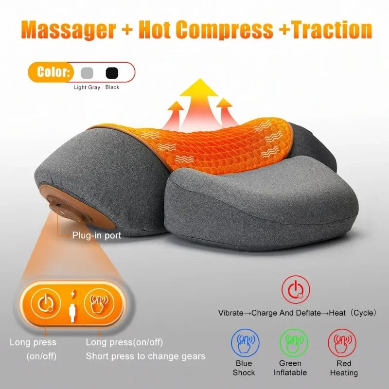 Electric Heated Neck Massager Pillow with Cervical Support